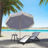 Polyester Beach Parasol Umbrella With Sand Anchor 174cm Diameter - Velmora