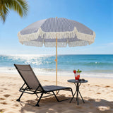 Polyester Beach Parasol Umbrella With Sand Anchor 174cm Diameter - Velmora