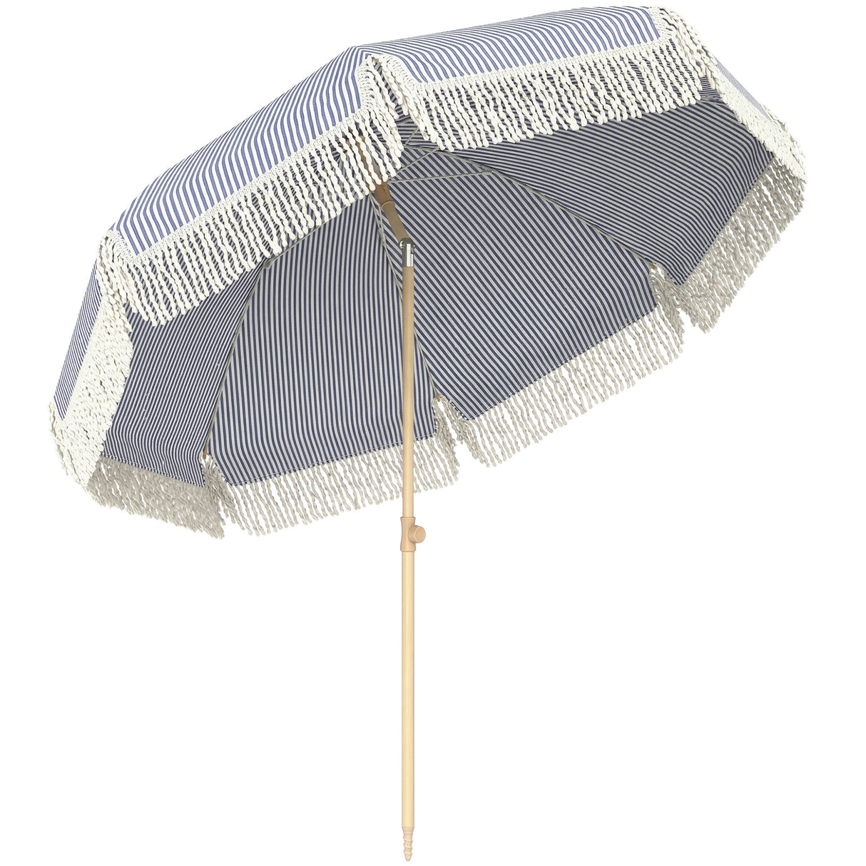 Polyester Beach Parasol Umbrella With Sand Anchor 174cm Diameter - Velmora