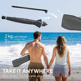 Polyester Beach Parasol Umbrella With Sand Anchor 177cm Diameter - Velmora