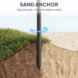 Polyester Beach Parasol Umbrella With Sand Anchor 177cm Diameter - Velmora