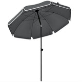 Polyester Beach Parasol Umbrella With Sand Anchor 177cm Diameter - Velmora