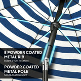 Polyester Beach Parasol Umbrella With Sand Anchor 177cm Diameter - Velmora