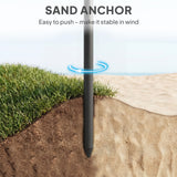 Polyester Beach Parasol Umbrella With Sand Anchor 177cm Diameter - Velmora