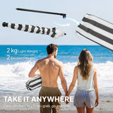 Polyester Beach Parasol Umbrella With Sand Anchor 177cm Diameter - Velmora