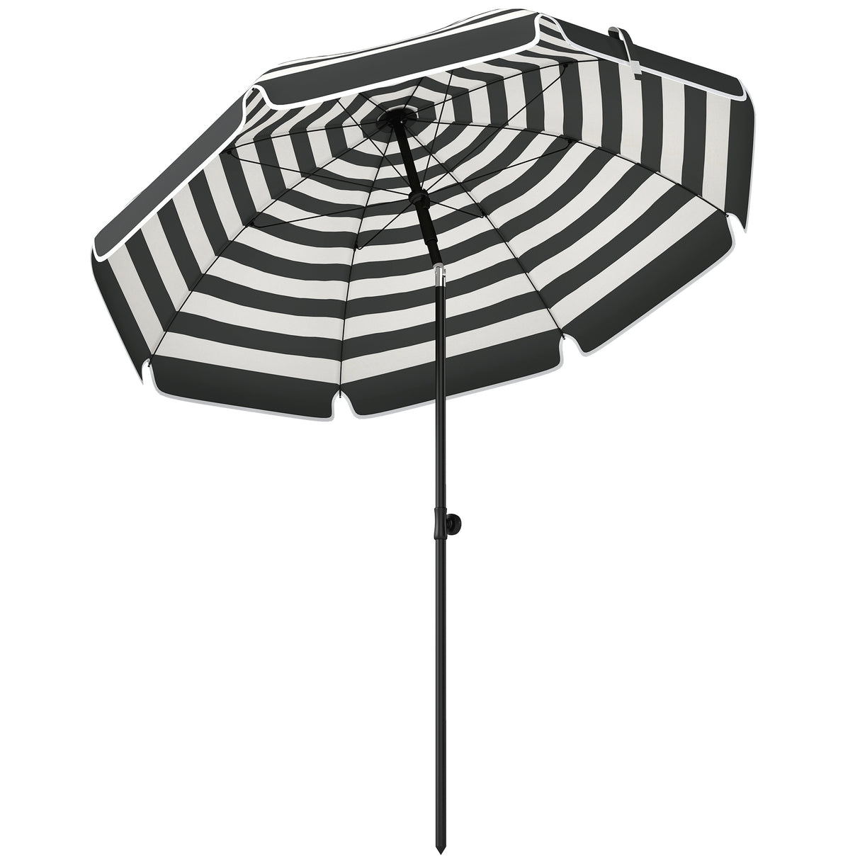 Polyester Beach Parasol Umbrella With Sand Anchor 177cm Diameter - Velmora