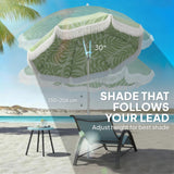 Polyester Beach Parasol Umbrella With Sand Anchor 178cm Diameter - Velmora