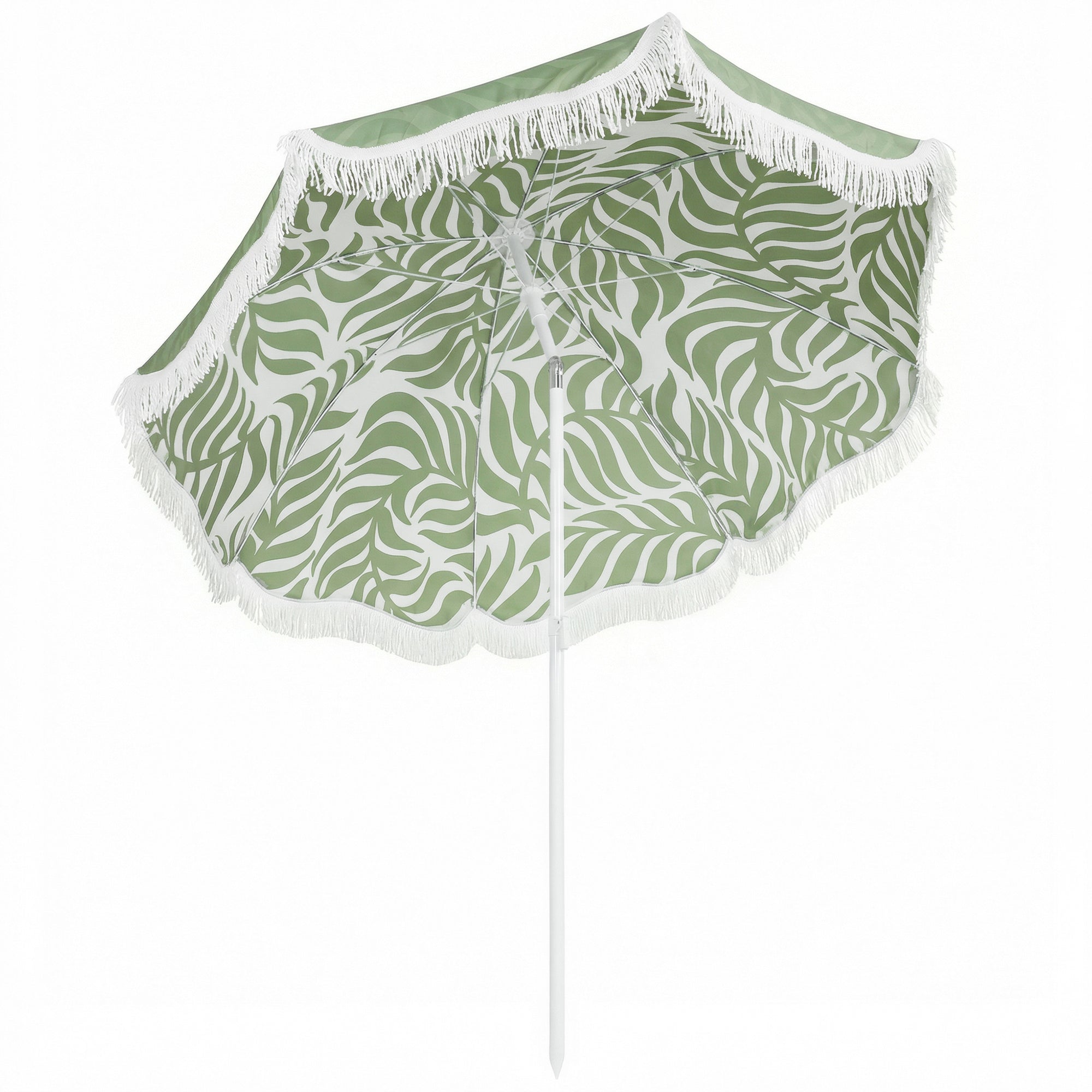 Polyester Beach Parasol Umbrella With Sand Anchor 178cm Diameter - Velmora