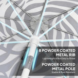 Polyester Beach Parasol Umbrella With Sand Anchor 178cm Diameter - Velmora