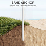 Polyester Beach Parasol Umbrella With Sand Anchor 178cm Diameter - Velmora