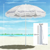 Polyester Beach Parasol Umbrella With Sand Anchor 178cm Diameter - Velmora