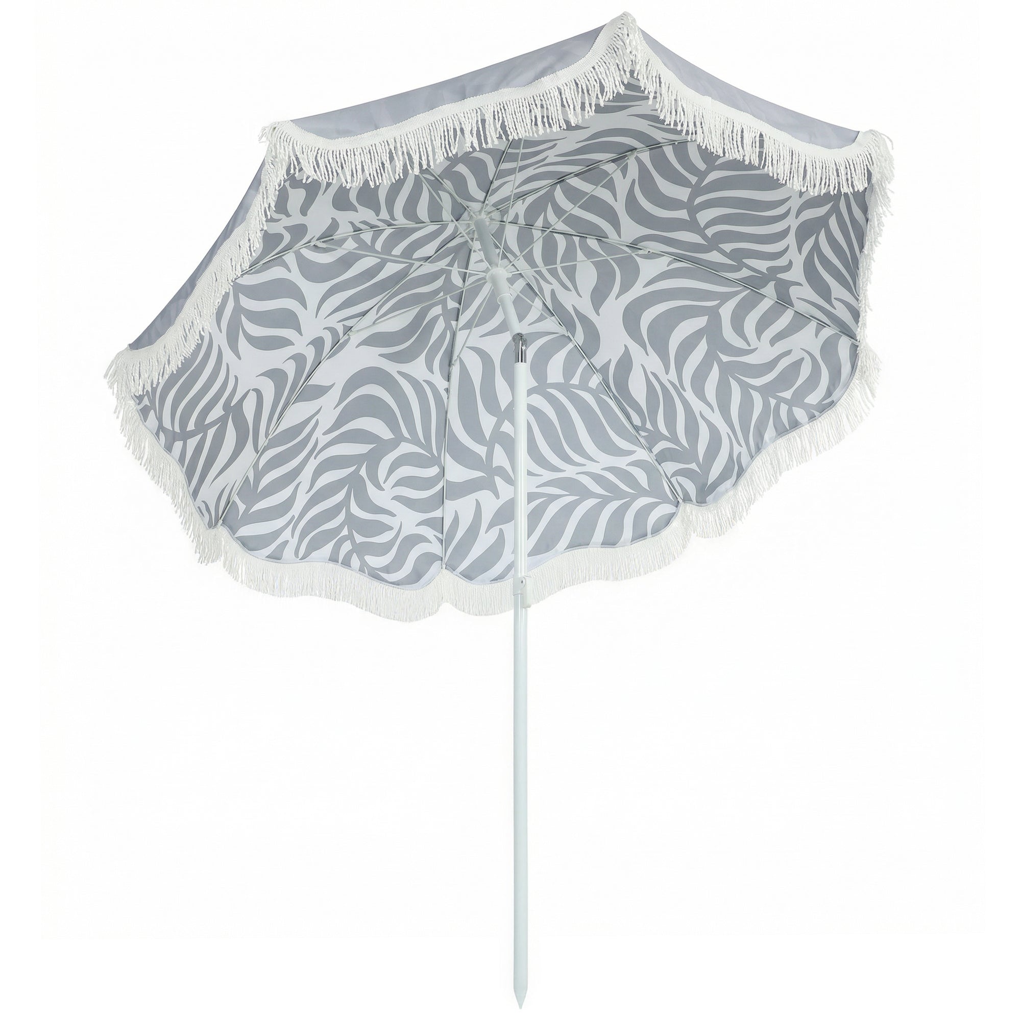 Polyester Beach Parasol Umbrella With Sand Anchor 178cm Diameter - Velmora