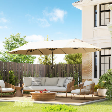 Polyester Double Sided Parasol Umbrella 455cm Width x 265cm Depth - Velmora