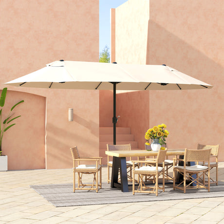 Polyester Double Sided Parasol Umbrella 455cm Width x 265cm Depth - Velmora