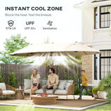 Polyester Double Sided Parasol Umbrella 455cm Width x 265cm Depth - Velmora