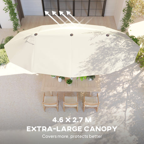 Polyester Double Sided Parasol Umbrella 455cm Width x 265cm Depth - Velmora