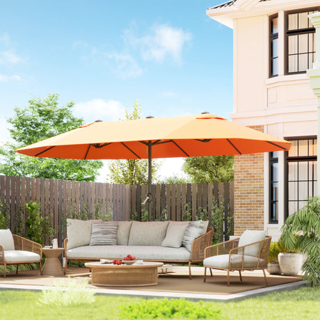 Polyester Double Sided Parasol Umbrella 455cm Width x 265cm Depth - Velmora