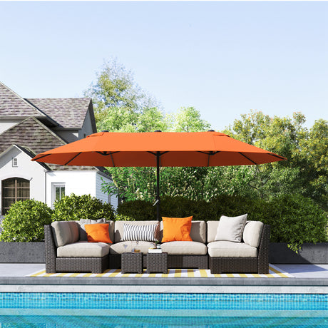 Polyester Double Sided Parasol Umbrella 455cm Width x 265cm Depth - Velmora