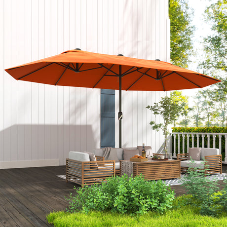 Polyester Double Sided Parasol Umbrella 455cm Width x 265cm Depth - Velmora
