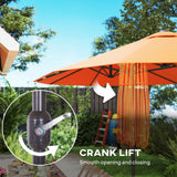 Polyester Double Sided Parasol Umbrella 455cm Width x 265cm Depth - Velmora