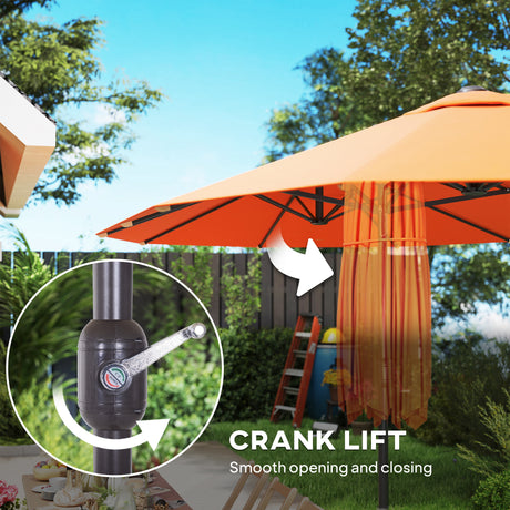 Polyester Double Sided Parasol Umbrella 455cm Width x 265cm Depth - Velmora