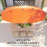 Polyester Double Sided Parasol Umbrella 455cm Width x 265cm Depth - Velmora