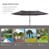Polyester Double Sided Parasol Umbrella 460cm Width x 270cm Depth - Velmora