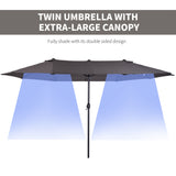 Polyester Double Sided Parasol Umbrella 460cm Width x 270cm Depth - Velmora