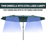 Polyester Double Sided Parasol Umbrella 460cm Width x 270cm Depth - Velmora