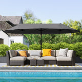 Polyester Double Sided Parasol Umbrella 460cm Width x 270cm Depth - Velmora