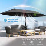 Polyester Double Sided Parasol Umbrella 460cm Width x 270cm Depth - Velmora