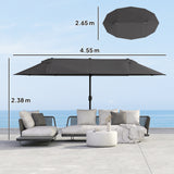 Polyester Double Sided Parasol Umbrella 460cm Width x 270cm Depth - Velmora