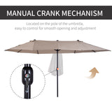 Polyester Double Sided Parasol Umbrella 460cm Width x 270cm Depth - Velmora