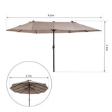 Polyester Double Sided Parasol Umbrella 460cm Width x 270cm Depth - Velmora