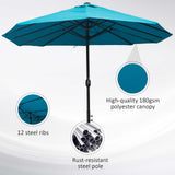 Polyester Double Sided Parasol Umbrella 460cm Width x 270cm Depth - Velmora