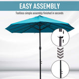 Polyester Double Sided Parasol Umbrella 460cm Width x 270cm Depth - Velmora
