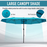 Polyester Double Sided Parasol Umbrella 460cm Width x 270cm Depth - Velmora