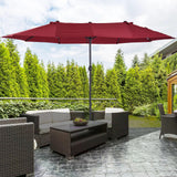 Polyester Double Sided Parasol Umbrella 460cm Width x 270cm Depth - Velmora