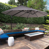 Polyester Double Sided Parasol Umbrella With Cross Base 440cm Width x 270cm Depth - Velmora