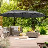 Polyester Double Sided Parasol Umbrella With Cross Base 440cm Width x 270cm Depth - Velmora