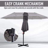 Polyester Double Sided Parasol Umbrella With Cross Base 440cm Width x 270cm Depth - Velmora