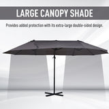 Polyester Double Sided Parasol Umbrella With Cross Base 440cm Width x 270cm Depth - Velmora