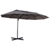 Polyester Double Sided Parasol Umbrella With Cross Base 440cm Width x 270cm Depth - Velmora