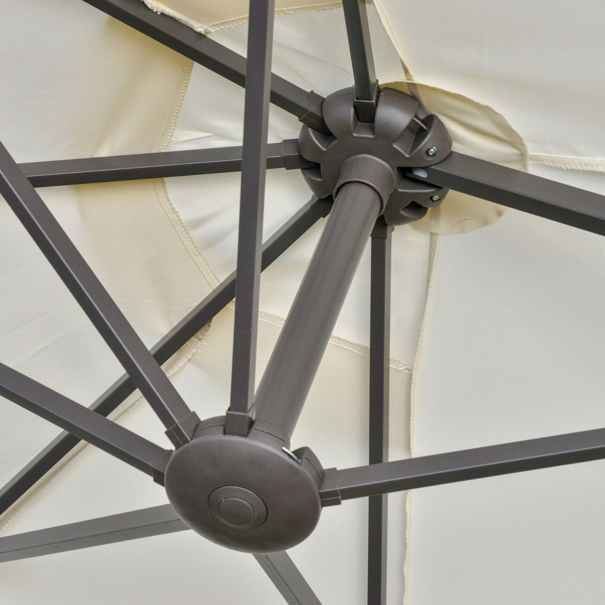 Polyester Double Sided Parasol Umbrella With Cross Base 460cm Width x 270cm Depth - Velmora