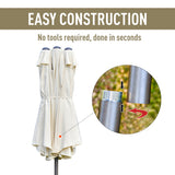 Polyester Double Sided Parasol Umbrella With Cross Base 460cm Width x 270cm Depth - Velmora