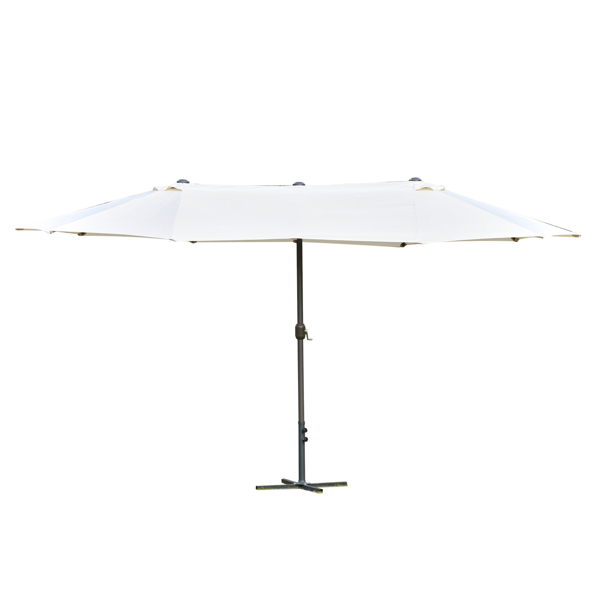 Polyester Double Sided Parasol Umbrella With Cross Base 460cm Width x 270cm Depth - Velmora