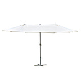 Polyester Double Sided Parasol Umbrella With Cross Base 460cm Width x 270cm Depth - Velmora