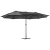 Polyester Double Sided Parasol Umbrella With Cross Base 460cm Width x 270cm Depth - Velmora
