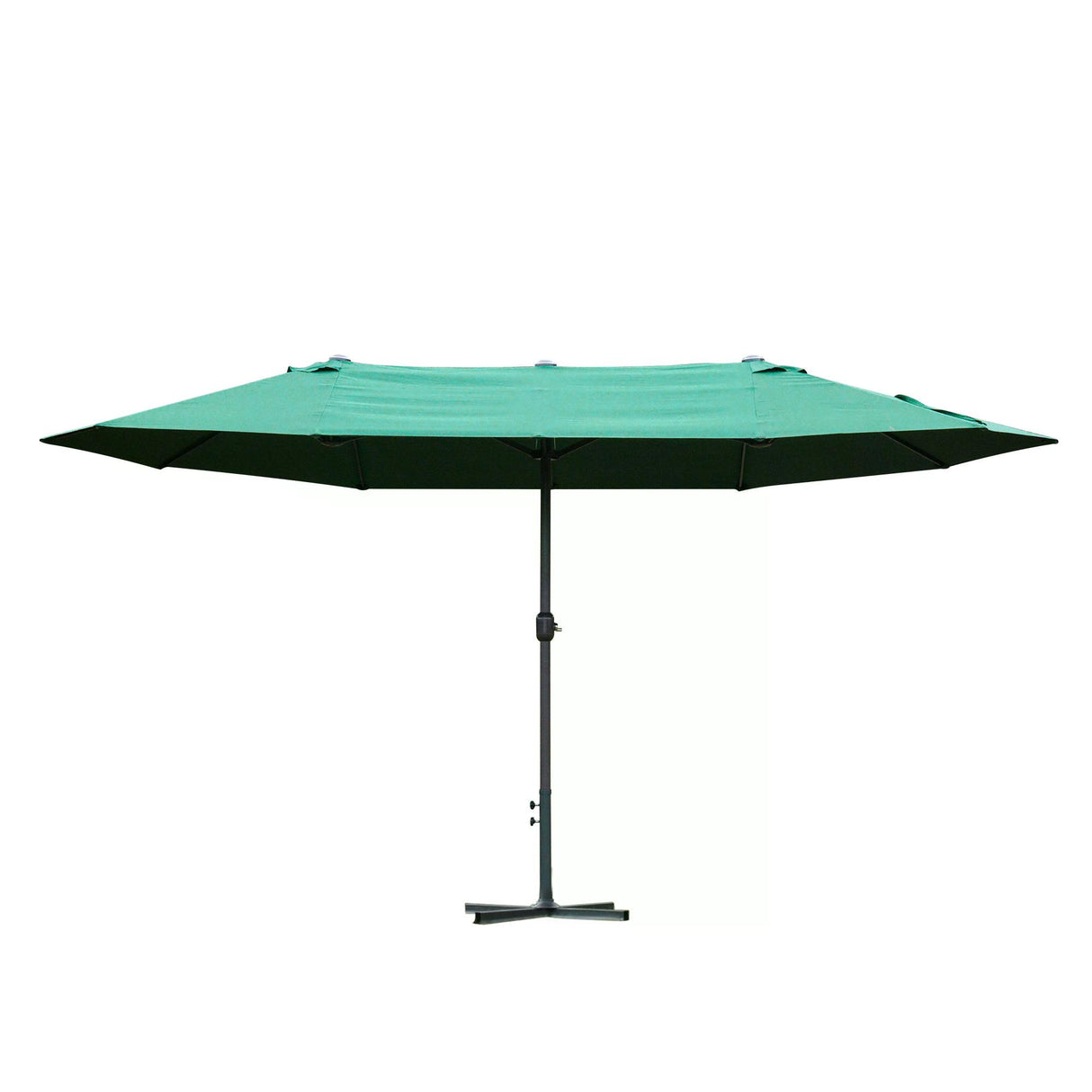 Polyester Double Sided Parasol Umbrella With Cross Base 460cm Width x 270cm Depth - Velmora