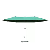Polyester Double Sided Parasol Umbrella With Cross Base 460cm Width x 270cm Depth - Velmora